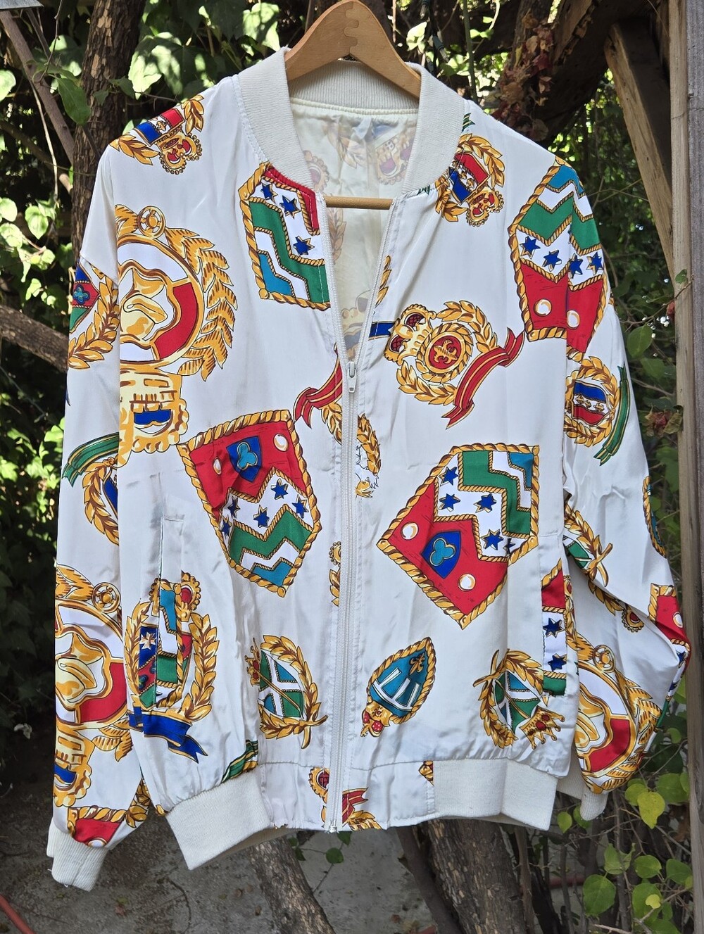 🎈❤️Sale! Vintage 80s 90s Crest Silky Lightweight Bomber Jacket One Size